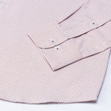 Zanrix Red Stripe Button Down Oxford Cotton Shirt - John Ellies