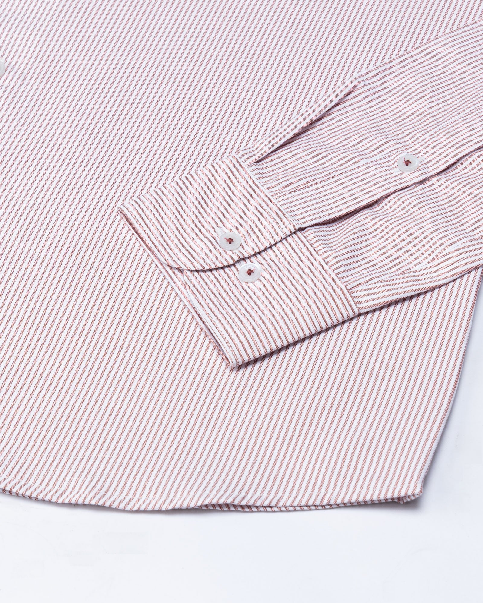 Zanrix Red Stripe Button Down Oxford Cotton Shirt - John Ellies