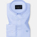 Zanrix Sky Blue Stripe Button Down Oxford Cotton Shirt - John Ellies