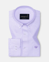 Zanrix Lavender Stripe Button Down Oxford Cotton Shirt
