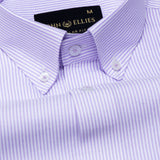 Zanrix Lavender Stripe Button Down Oxford Cotton Shirt - John Ellies