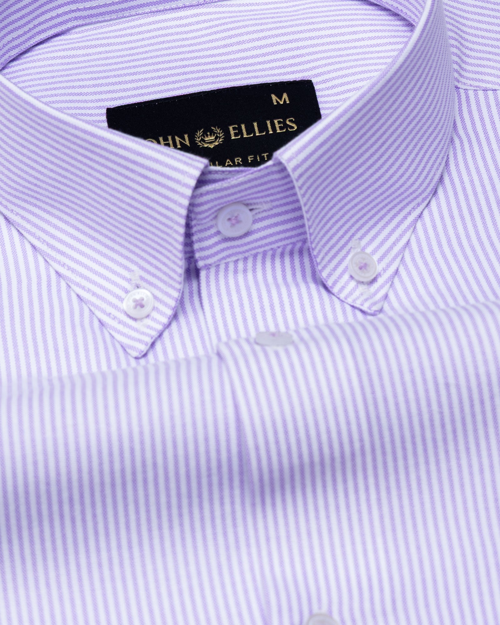 Zanrix Lavender Stripe Button Down Oxford Cotton Shirt - John Ellies