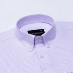 Zanrix Lavender Stripe Button Down Oxford Cotton Shirt - John Ellies