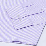 Zanrix Lavender Stripe Button Down Oxford Cotton Shirt - John Ellies