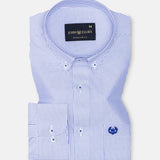 Zanrix Blue Stripe Button Down Oxford Cotton Shirt - John Ellies