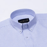 Zanrix Blue Stripe Button Down Oxford Cotton Shirt - John Ellies