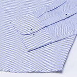Zanrix Blue Stripe Button Down Oxford Cotton Shirt - John Ellies