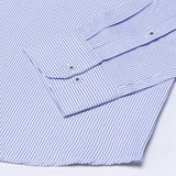Zanrix Blue Stripe Button Down Oxford Cotton Shirt - John Ellies