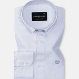 Zanrix Silver Stripe Button Down Oxford Cotton Shirt - John Ellies