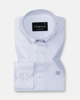 Zanrix Silver Stripe Button Down Oxford Cotton Shirt