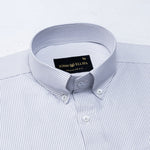 Zanrix Silver Stripe Button Down Oxford Cotton Shirt - John Ellies