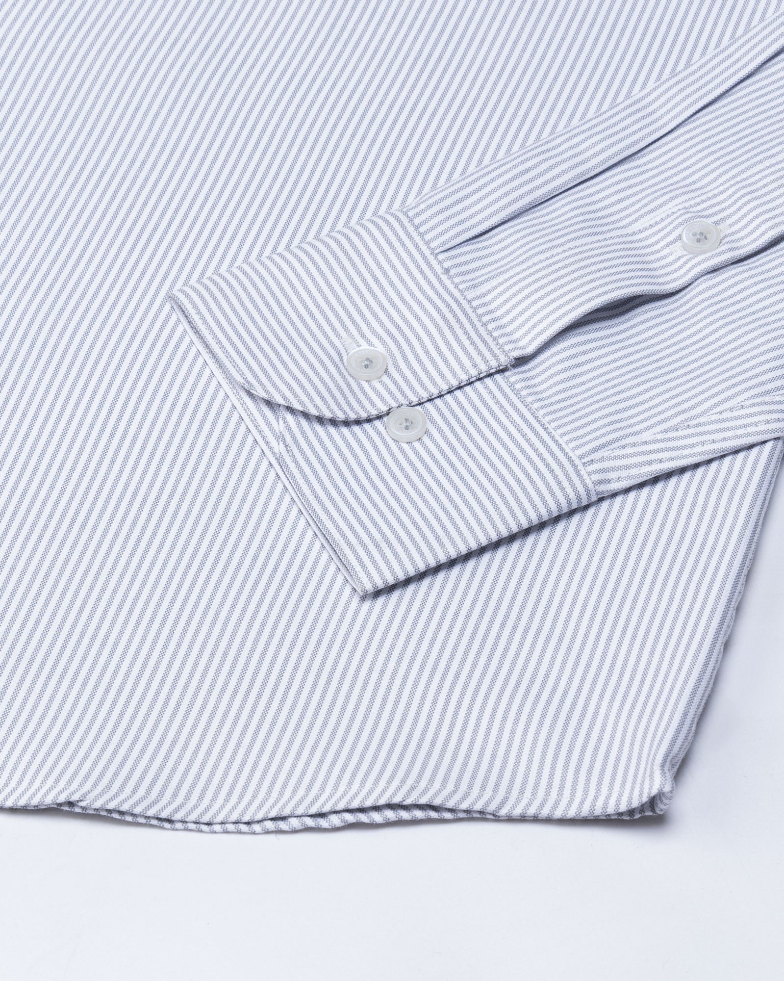 Zanrix Silver Stripe Button Down Oxford Cotton Shirt - John Ellies
