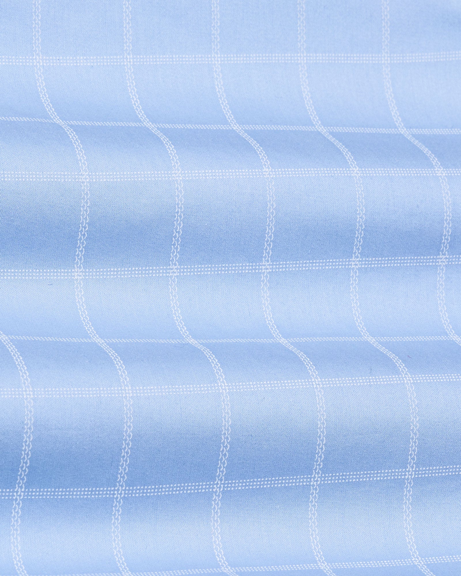 Avian Sky Blue Check Premium Cotton Shirt - John Ellies
