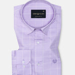 Avian Lavender Check Premium Cotton Shirt - John Ellies