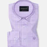 Avian Lavender Check Premium Cotton Shirt - John Ellies