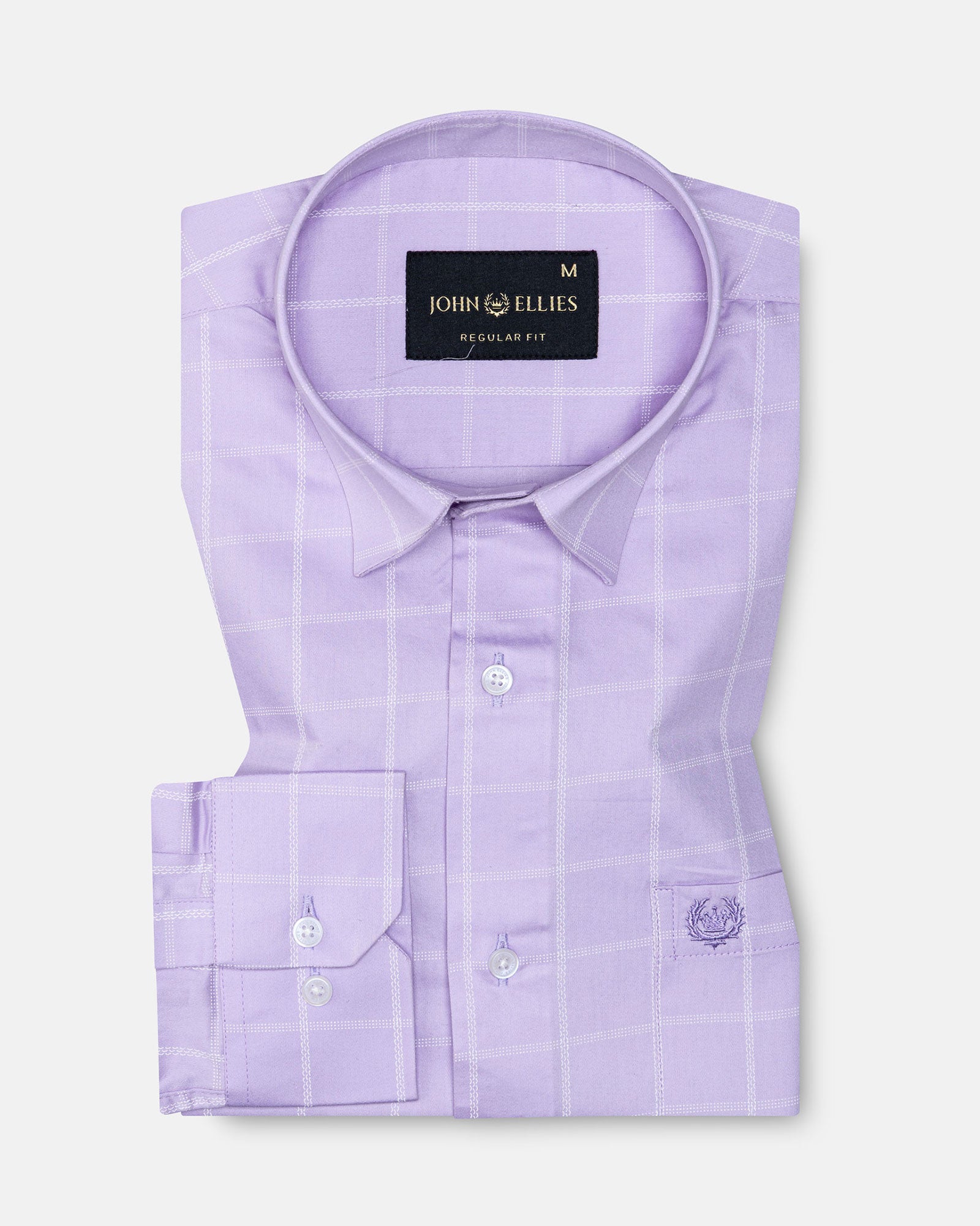 Avian Lavender Check Premium Cotton Shirt - John Ellies