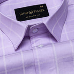 Avian Lavender Check Premium Cotton Shirt - John Ellies