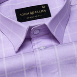 Avian Lavender Check Premium Cotton Shirt - John Ellies