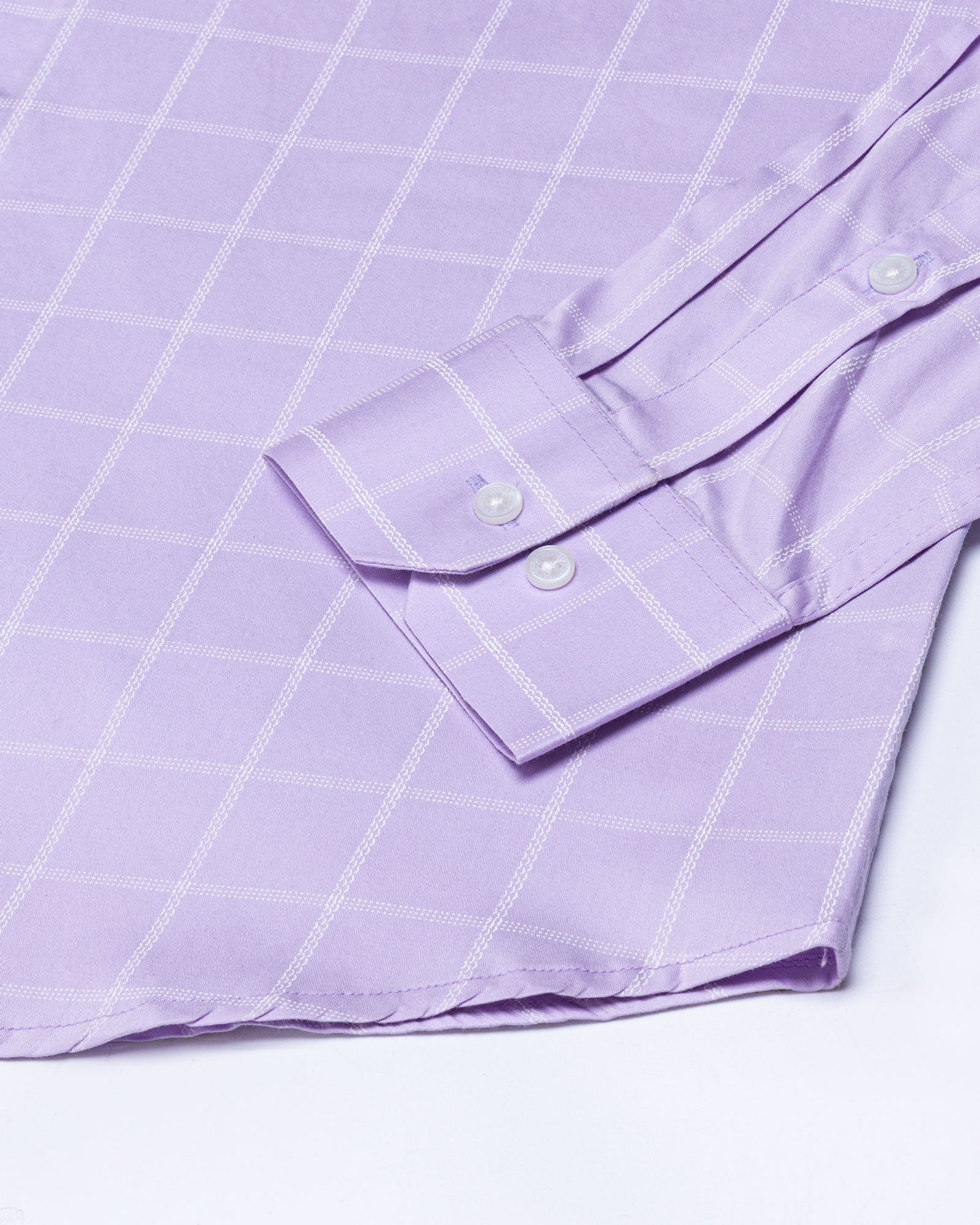 Avian Lavender Check Premium Cotton Shirt - John Ellies