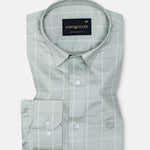 Avian Olive Check Premium Cotton Shirt - John Ellies