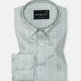 Avian Olive Check Premium Cotton Shirt - John Ellies