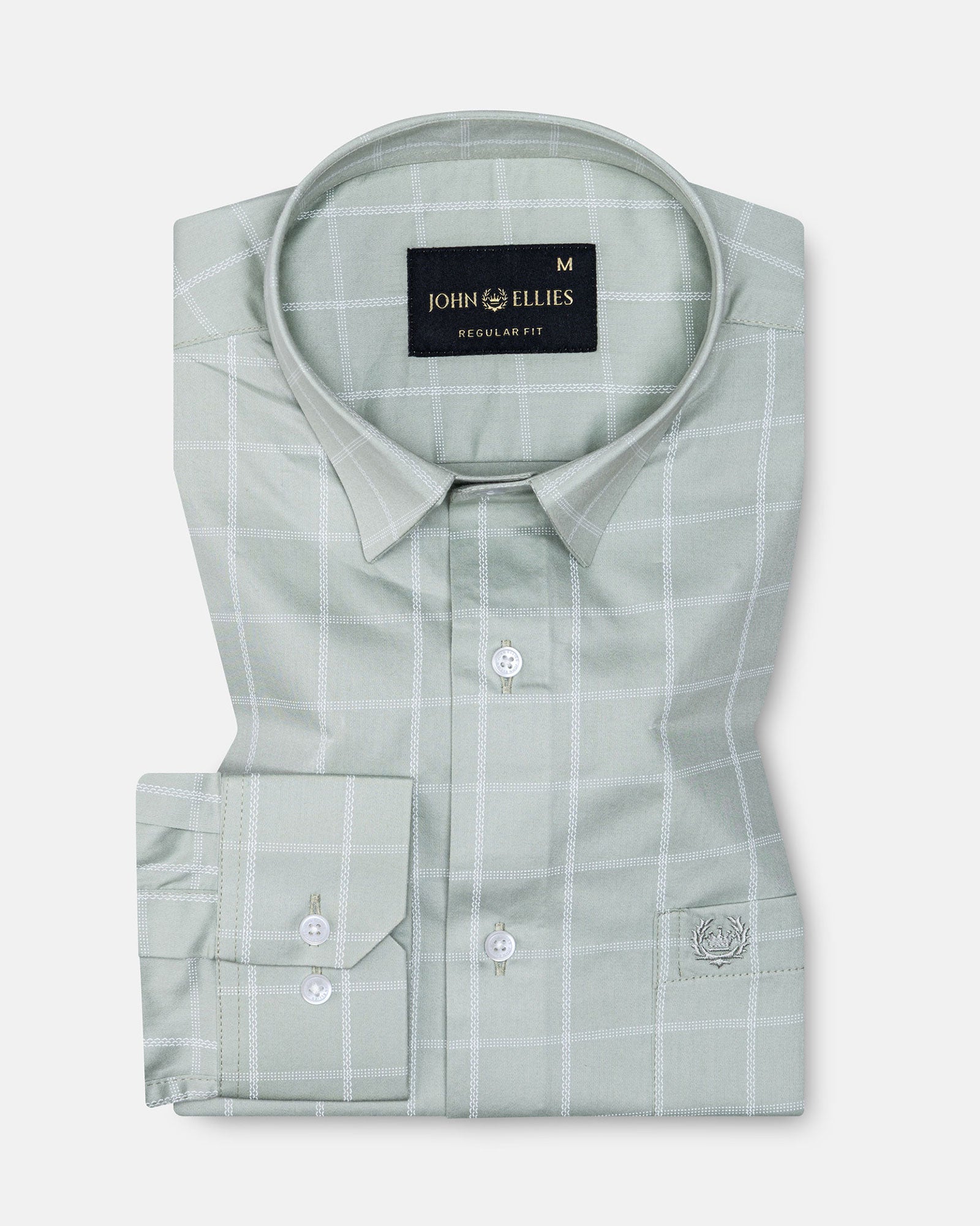 Avian Olive Check Premium Cotton Shirt - John Ellies