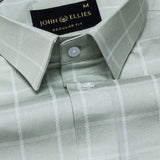 Avian Olive Check Premium Cotton Shirt - John Ellies