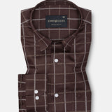Avian Brown Check Premium Cotton Shirt - John Ellies