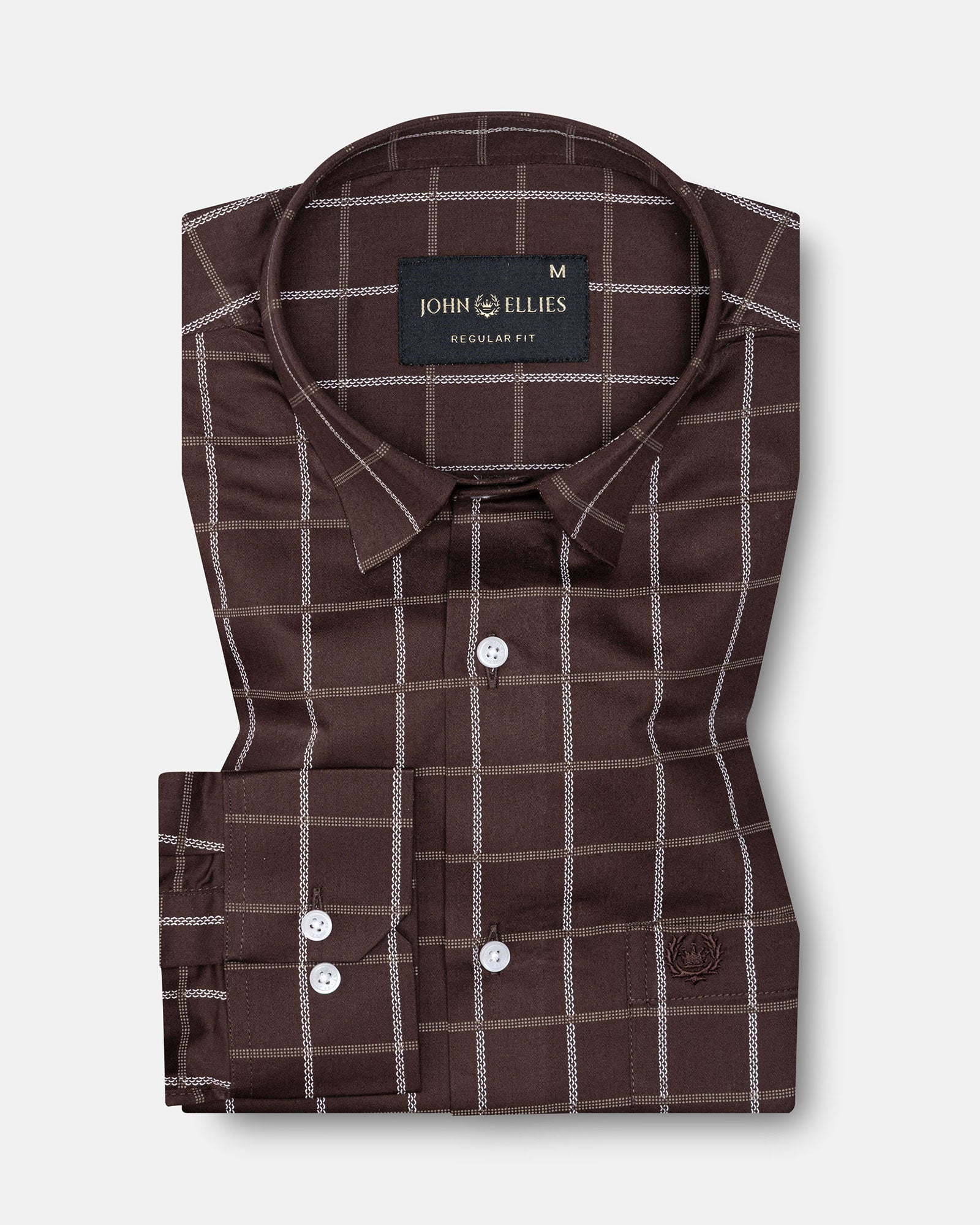 Avian Brown Check Premium Cotton Shirt - John Ellies