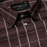 Avian Brown Check Premium Cotton Shirt - John Ellies