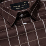 Avian Brown Check Premium Cotton Shirt - John Ellies