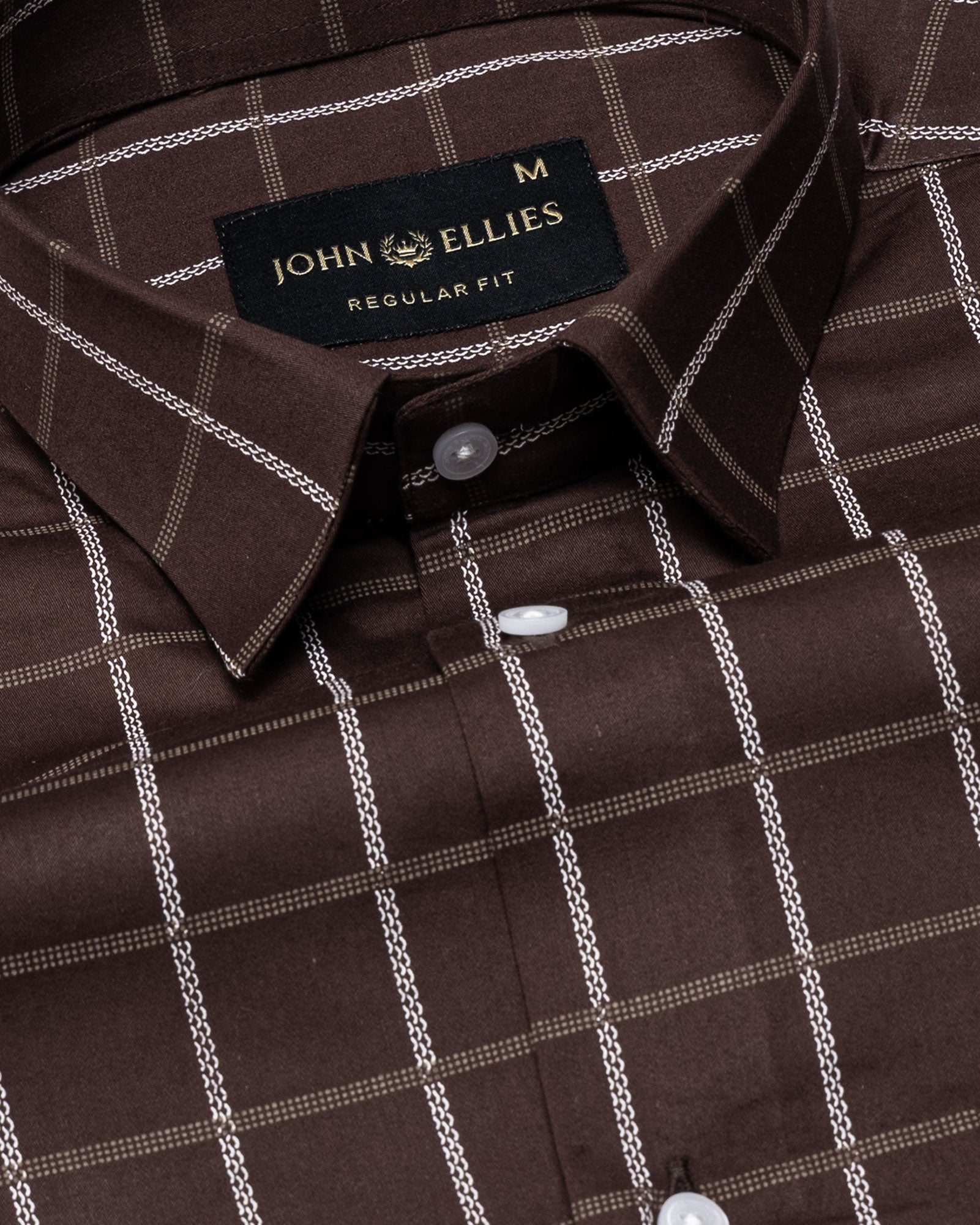 Avian Brown Check Premium Cotton Shirt - John Ellies