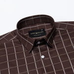 Avian Brown Check Premium Cotton Shirt - John Ellies