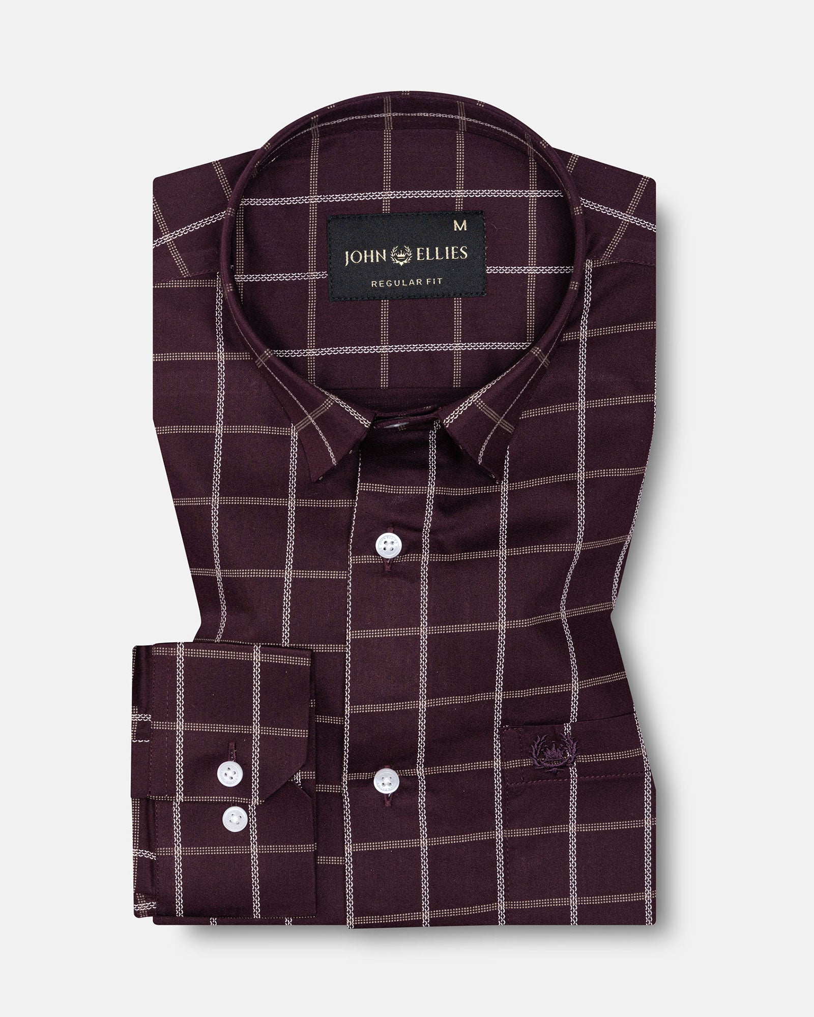 Avian Maroon Check Premium Cotton Shirt - John Ellies