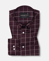 Avian Maroon Check Premium Cotton Shirt
