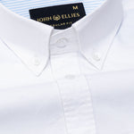 Hicker White Plain Button Down Oxford Cotton Shirt - John Ellies