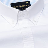 Hicker White Plain Button Down Oxford Cotton Shirt - John Ellies