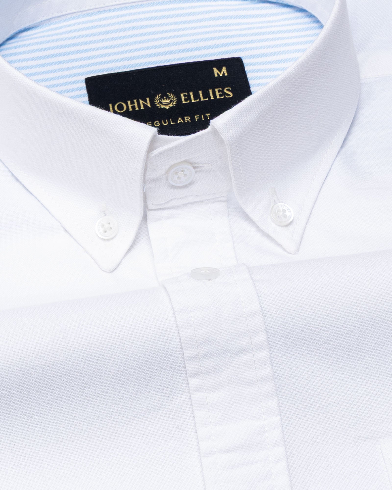 Hicker White Plain Button Down Oxford Cotton Shirt - John Ellies