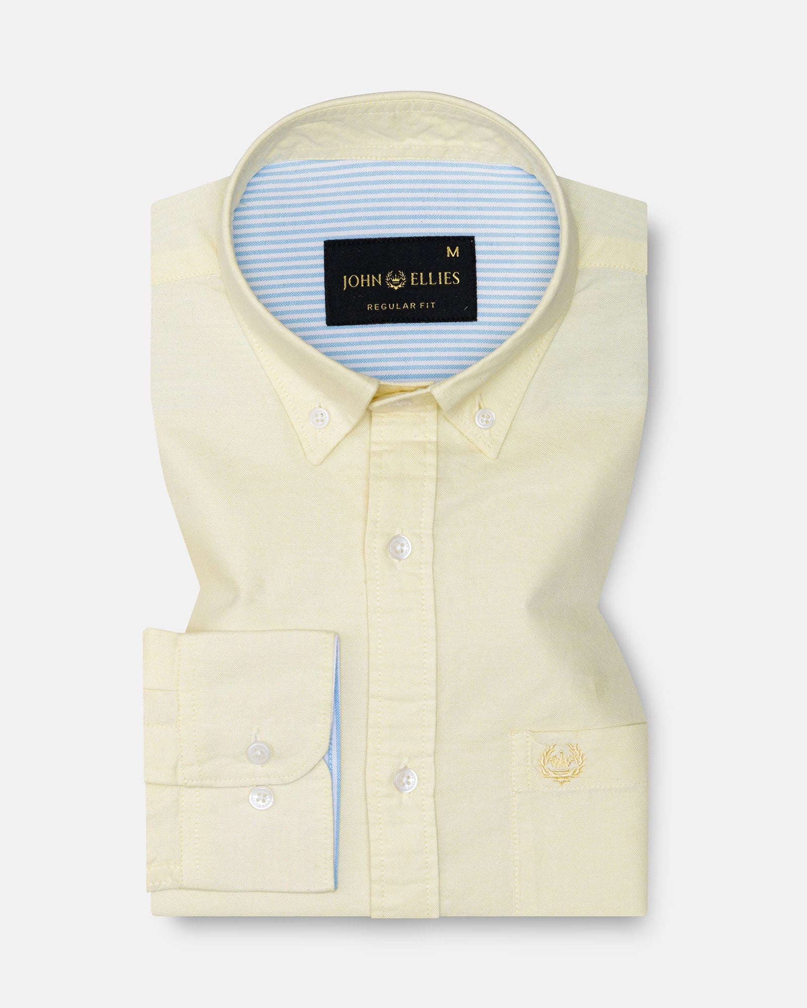 Hicker Yellow Button Down Plain Oxford Cotton Shirt - John Ellies