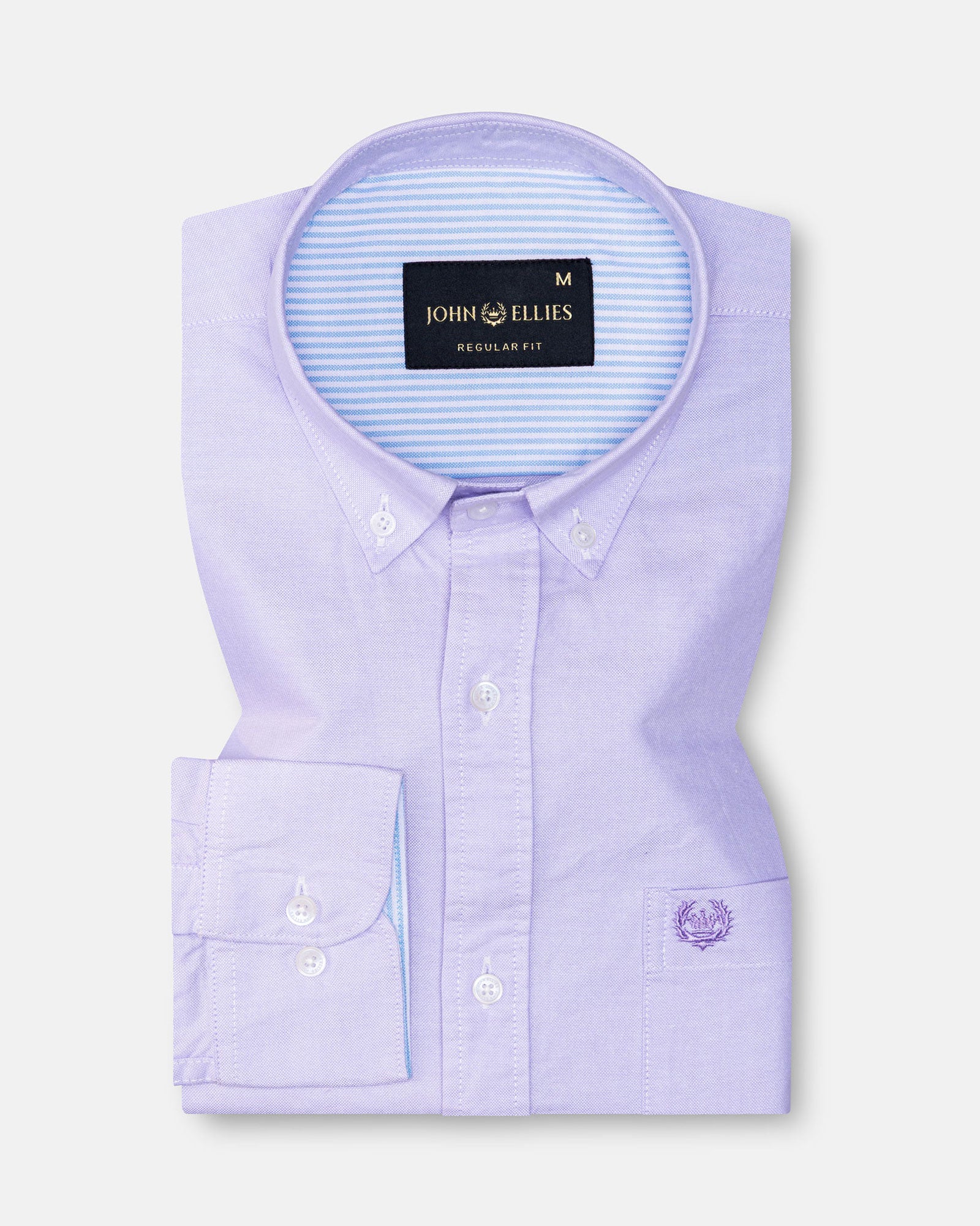Hicker Lavender Button Down Plain Oxford Cotton Shirt - John Ellies