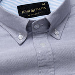 Hicker Silver Button Down Plain Oxford Cotton Shirt - John Ellies