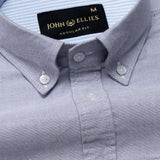 Hicker Silver Button Down Plain Oxford Cotton Shirt - John Ellies