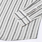 Mersin Cream Stripe Button Down Linen Shirt - John Ellies