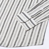 Mersin Cream Stripe Button Down Linen Shirt - John Ellies