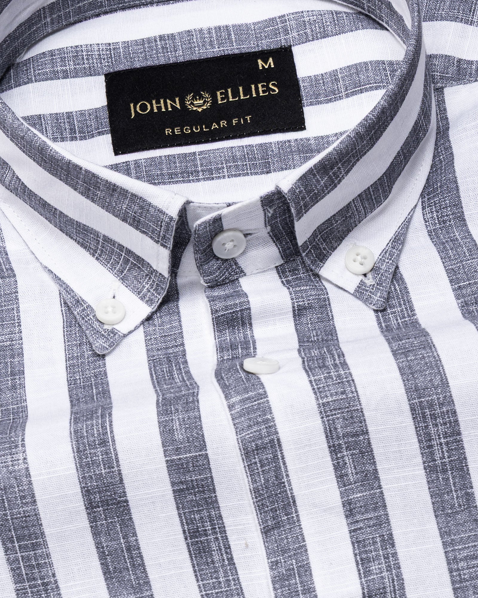 Mersin Black Stripe Button Down Linen Shirt - John Ellies