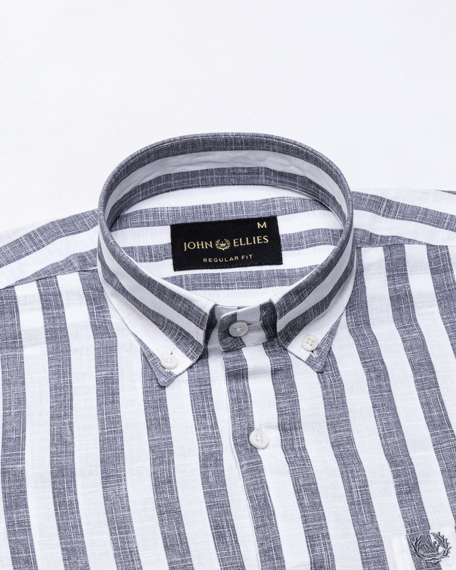 Mersin Black Stripe Button Down Linen Shirt - John Ellies