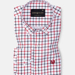 Kaish Red And Black Check Button Down Cotton Shirt - John Ellies