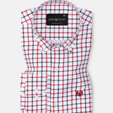 Kaish Red And Black Check Button Down Cotton Shirt - John Ellies