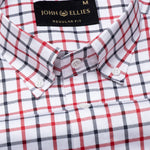 Kaish Red And Black Check Button Down Cotton Shirt - John Ellies