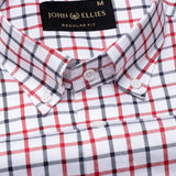 Kaish Red And Black Check Button Down Cotton Shirt - John Ellies